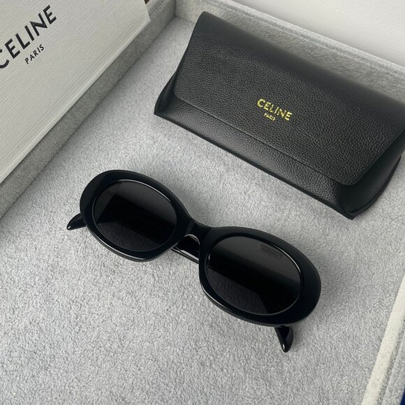 Celine Triomphe Oval Black Sunglasses main image 4
